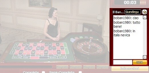 roulette dal vivo sisal casinò