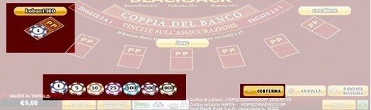 blackjack dal vivo sisal casinò