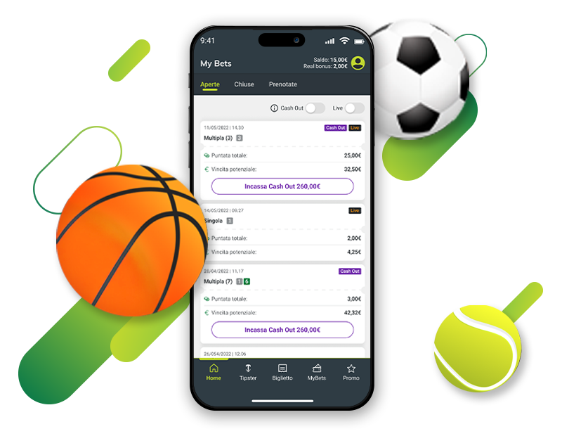 Interfaccia dell app Sisal Scommesse con sezione Mega Ball evidenziata