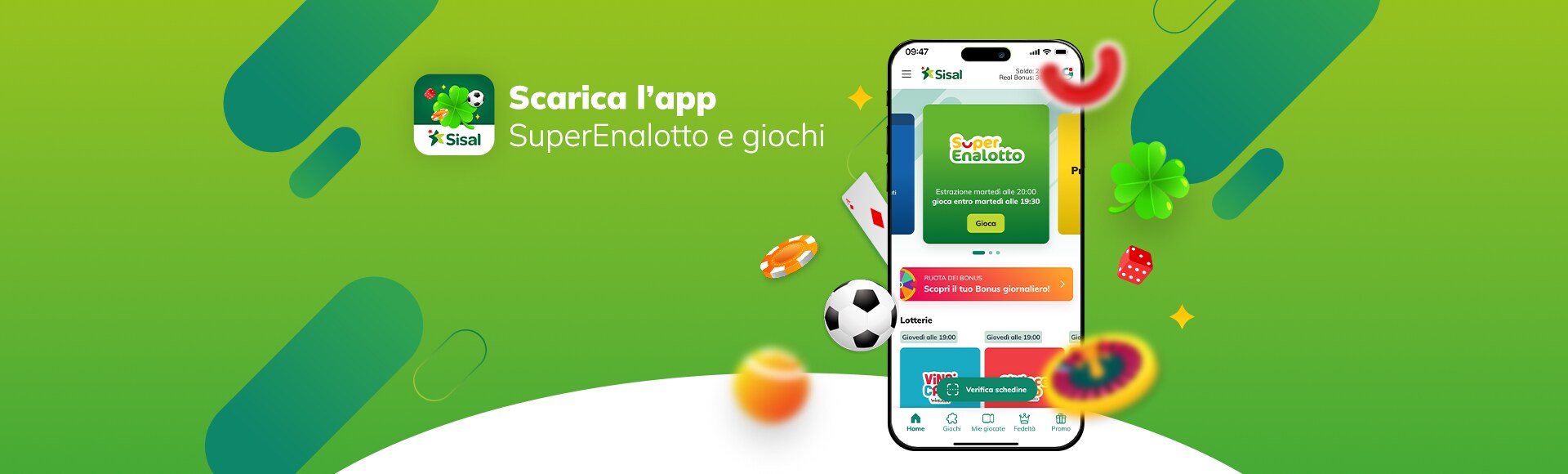 Interfaccia dell'App Sisal per Mega Ball