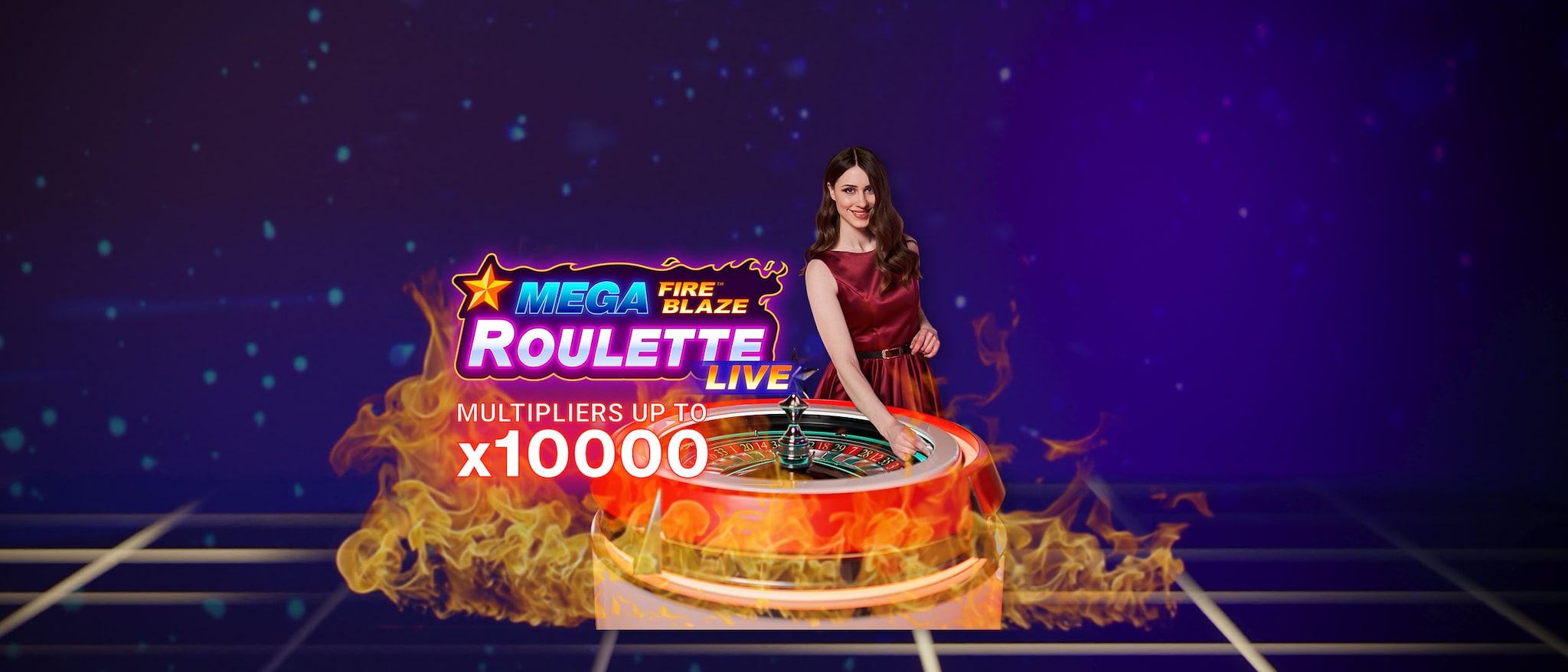 collect Mega Fire Blaze Roulette deposit match bonus banner